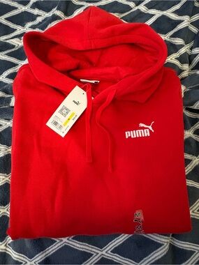 Puma M Men's Red Logo Hoodie